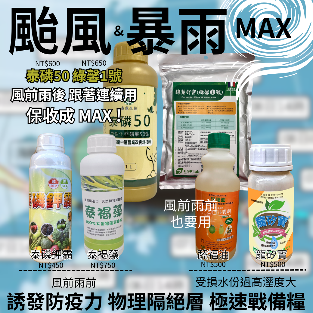 20251112泰霖極端氣候套餐 風前雨後 跟著連續用 保收成 MAX !