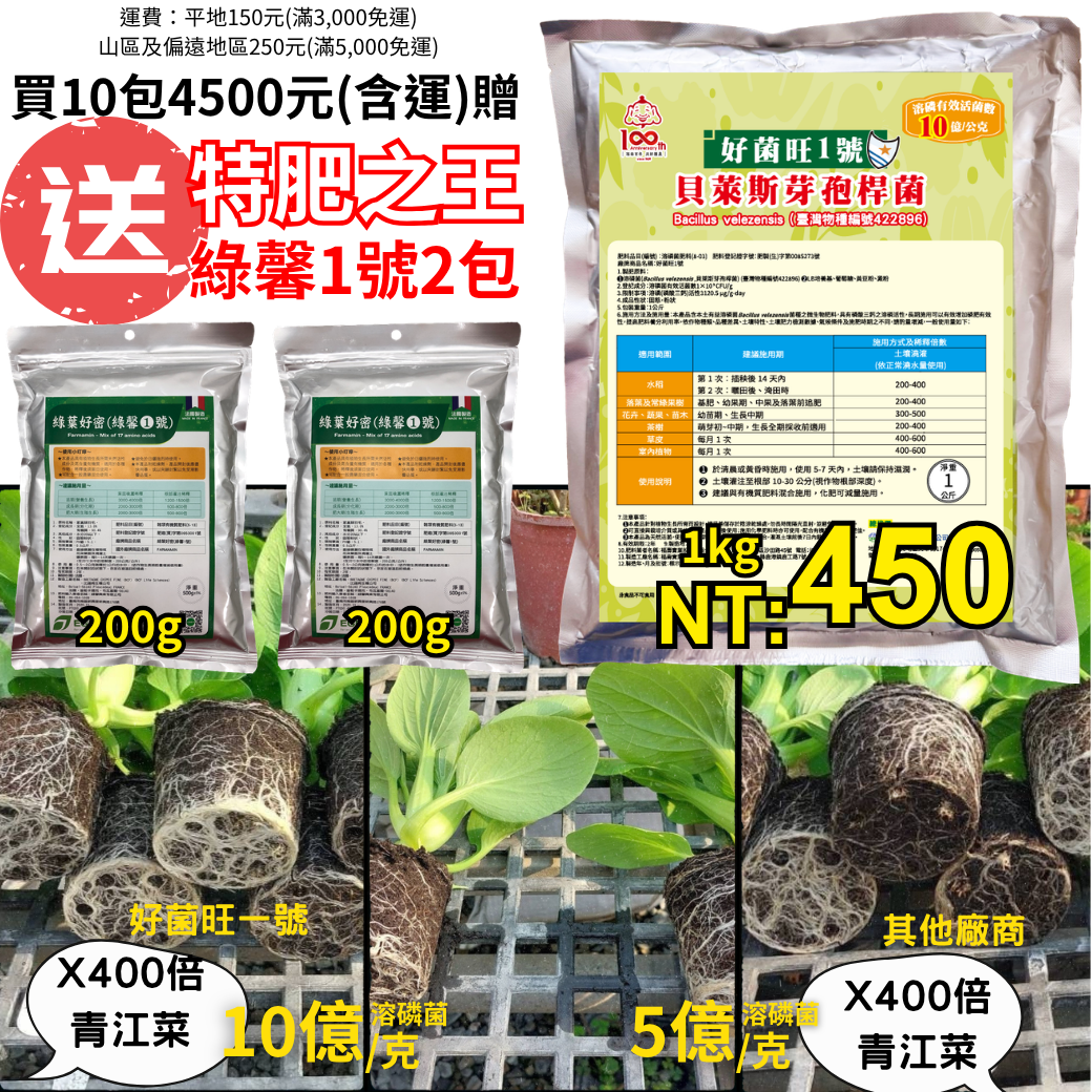 20260407專業農友愛用推薦｜好菌旺1號溶磷菌＋綠馨1號氨基酸互相加持，根系顧好、肥效拉滿、水稻果樹到青蔥，所有作物一次搞定