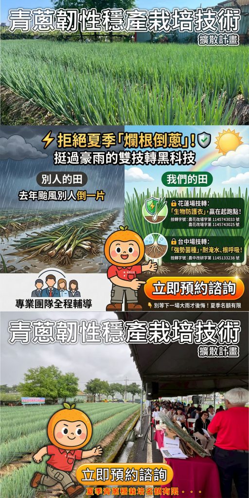 20260519農業部夏季青蔥靭性栽培計劃正式開跑！夏季種蔥找泰霖生技就對了！
