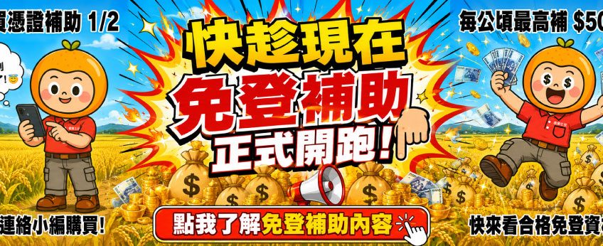 趁現在~免登補助開跑了