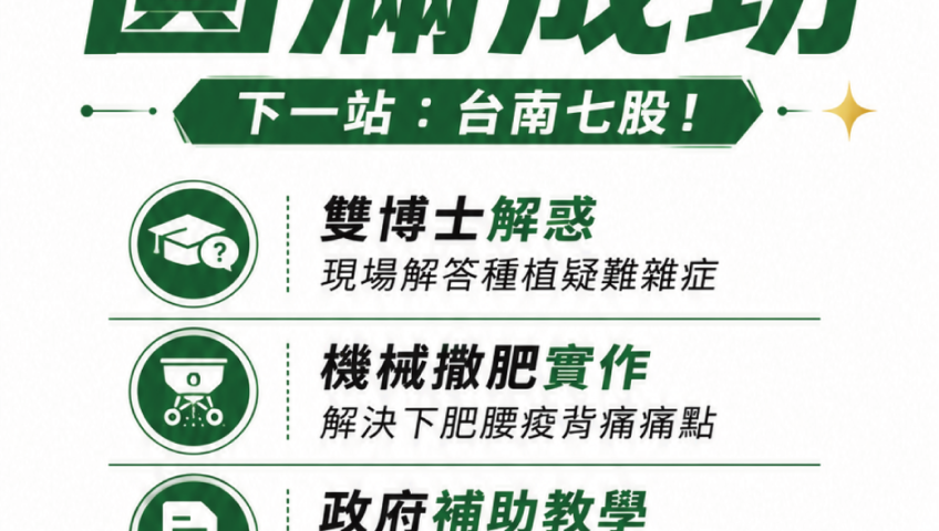 【說明會】20260720 感謝農友熱情相挺！說明會圓滿成功，下一站：台南七股！ 🤝✨